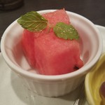 旬菜食彩かべや - デザートのスイカ