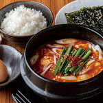 7. Sundubu jjigae lunch (free large serving of rice)