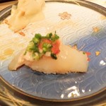 鬼朝 - カワハギ肝乗せ