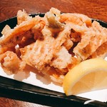 幸乃家 - カワハギの骨の唐揚げ