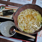 めんくいくん - 鶏団子鍋焼きうどん＋海老天手巻き付きセット