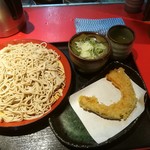 もり蕎麦300円　カボチャ天50円