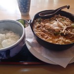 浜新 - 鍋焼ききしめん　半ライス付き　800円