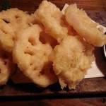 居酒屋 遊膳 - 姫路レンコン天ぷら(700円)