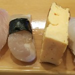 Sushiman - ヒラメ、玉子、貝柱（タイラギ）、ヒラス