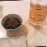 浅草 金ちゃん - ￥1000のセット　飲み物２杯＆小鉢２個