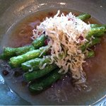 御田町 桃の木 - ジャコとインゲンの山椒醤油炒め