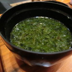 茂寿司 - アオサの味噌汁