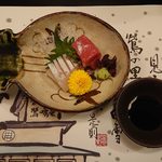 鶯啼庵 - 旬の鮮魚二種盛り 季節のあしらいを添えて