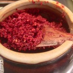 はな火屋 - ピンぼけ、すみません。卓上唐辛子