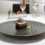 イル コラッツィエーレ - カマスと米茄子のテリーヌ ピスタチオとバジルのソース☆