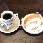 たかしまコーヒー店 - ロールケーキセット