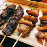 めら - マグロハラス串とクジラ串