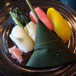 Kaisekisakura - 漬物握り寿司＆穴子おこわ笹巻き