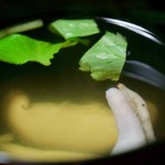 石ばし - 肝吸い（椎茸、みつば）