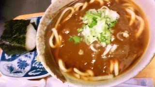 h Cafe KITAMON - 日替りランチ「カレー南蛮うどんとおにぎり」ドリンク付き¥700