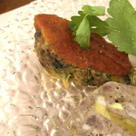 アンティカ オステリア バーチョ - カニ身がぎっしり詰まったオムレツ風の様な？