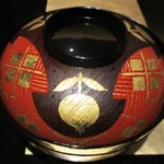 野嵯和 - 蒸しアワビ、源助大根、キビ餅、ほうれん草の椀。　　　　　　2018.12.01