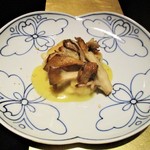 野嵯和 - 白子と舞茸のソテー・インカのめざめ と 下仁田葱のバター風味のソース　　　　　　2018.12.01