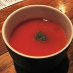 お通し(トマトと南瓜の茶碗蒸し)