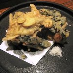 たべごと屋 ござる - タコの新生姜・インカのかき揚げ￥７５０