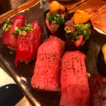 恵比寿横丁 肉寿司 - 赤身握り・タン握り・和牛ウニ軍艦