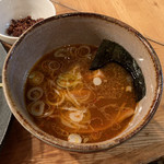 Tsukemenyayasubee - 辛味つけ麺 つけ汁（780円） 2018.12