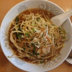Ebi Chahan - 2018年12月 海老野菜タン麺+半炒飯（ランチ定食B）　800円