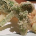 手打ち蕎麦 ほかげ - 筍と山菜天婦羅（静岡等）　ズームアップ