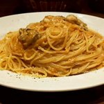 イタリアンバル AMIGO - 岡山産の牡蠣と玉ねぎのトマトクリームソース（横から）（2018.11）