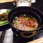 割烹 天ぷら 三太郎 - ふのりのお味噌汁