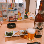 いちげん - 瓶ビール大瓶とお通し^_^