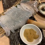 上野イカセンター - 鮮度抜群のイカ刺し(自分で釣ったイカ(^^))