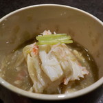 十皿 - 蒸し松葉ガニ　蓮根