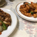Hyakumisen - 食べ放題  鶏肉のカシューナッツ炒めと四川風白身魚の炒め