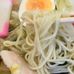 更科 - このストレートの麺もスープとよく合っています！！