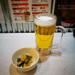 ハムカツ神社 - ビールとお通し