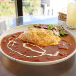 覚王山カフェ Ji.Coo. - ふわとろ卵のオーガニックトマト玄米カレー☆