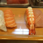 Sushi Tatsu - 右  エビ  カンパチ