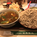 味奈登庵 - カレー南蛮そば 大盛り 別盛り＋野菜かき揚天ぷら！