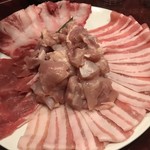 火鍋三田 成都 - お肉(牛バラ肉、豚バラ肉、羊肉、鶏肉)