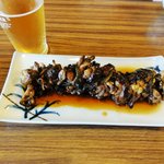 なか川 - 後ろのビールコップと比較するとコップの底くらいの直径。