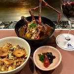 鉄板焼 銀杏 - ガーリックライス・赤出汁・香の物