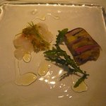 タニーチャ - 前菜１：真鯛のカルパッチョ：秋刀魚と茄子のテリーヌ(2011.10)