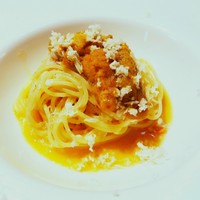 長谷川 稔 - 松葉蟹とはだての雲丹のパスタ　山山葵添え