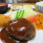 ミカゲヤ食堂 - まん丸ハンバーグ、めちゃ美味い！