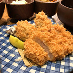 Katsukichi - お昼の盛合せ定食（銘柄豚ロースかつ）