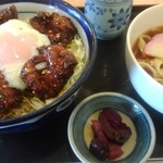 和風レストラン　ふくしま - 温玉からあげ丼、ミニきしめんセット