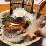 別邸 きときと - 甘エビ、白エビ、サーモン、天然鰤、本ズワイガニのお造り