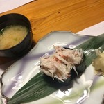 別邸 きときと - 本ズワイガニの軍艦巻、浜汁